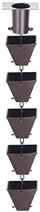 Nutshell Stores Medium Square Cups Rain Chain - Bronze - 18 Feet