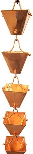 Nutshell Stores Medium Square Cups Rain Chain - Copper - 9 Feet