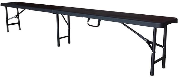 Plastic Folding Bench - Portable Bench Used for Indoor, Outdoor, Picnic, Party, Camping, Dining Seat, Garden Soccer Multipurpose Entertaining Activities, White (1, Black, 8 Feet)