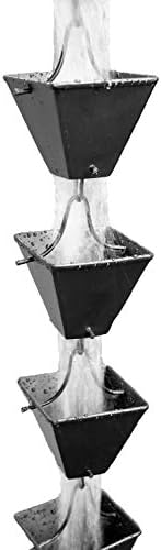 Nutshell Stores Medium Square Cups Rain Chain - Black - 10 Feet