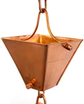 Nutshell Stores Medium Square Cups Rain Chain - Copper - 14 Feet