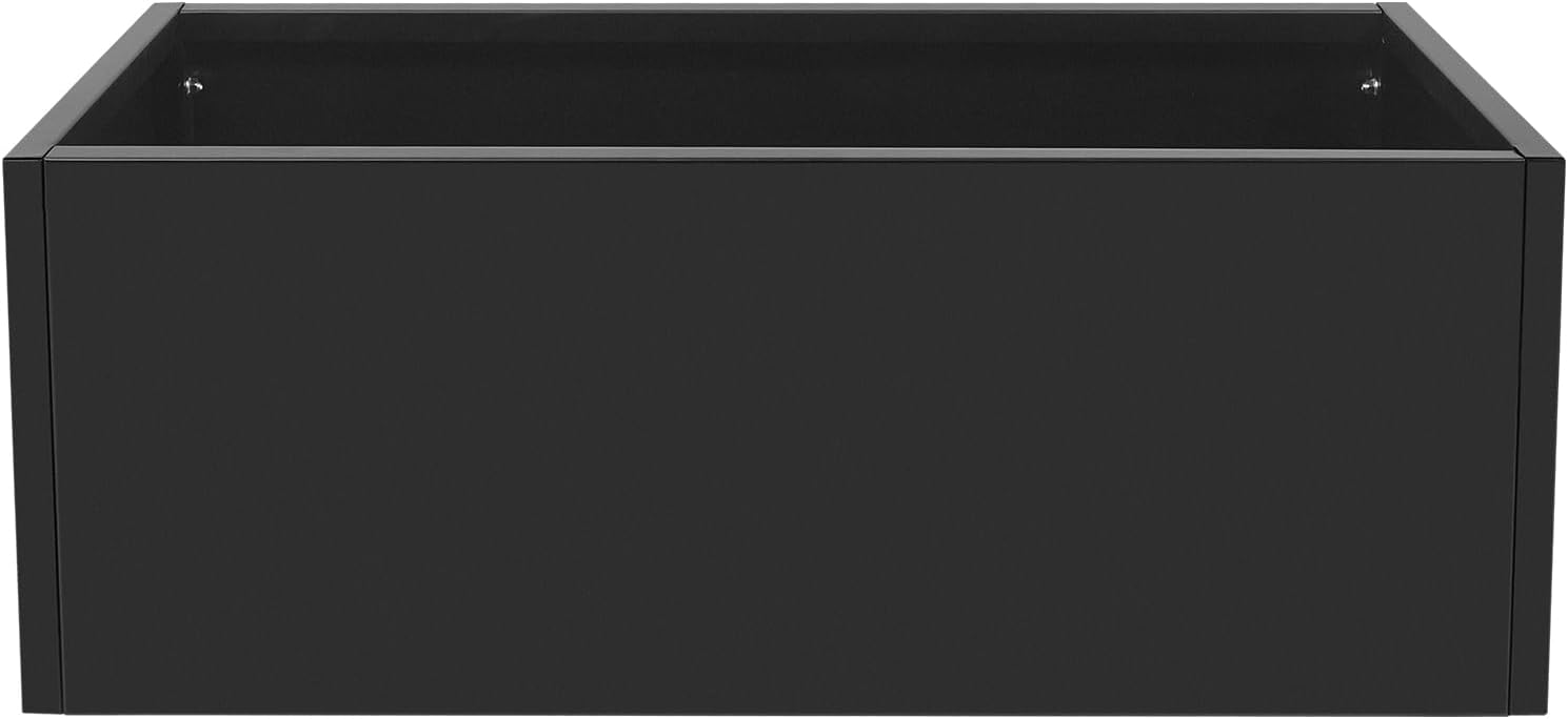 Steel Planter Box, 38" x 15" x 15" Rectangular Long Planter Metal Trough Box for Indoor Outdoor Tall Plants, Flowers or Shrubs (Black)