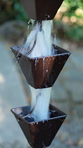 Nutshell Stores Medium Square Cups Rain Chain - Bronze - 8 Feet