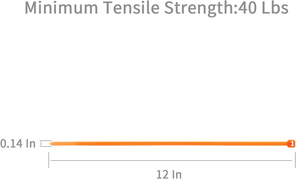 XINGO Nylon Cable Zip Ties Self Locking Plastic Wire Ties with 40 Lbs Tensile Strength for Indoor and Outdoor 12 Inch 500 Pack Orange