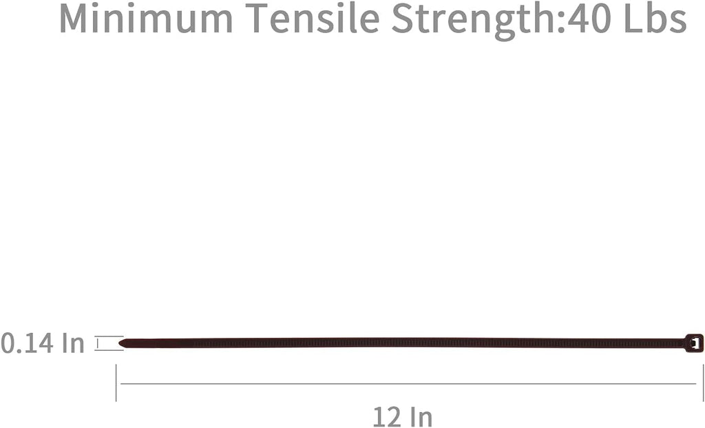 XINGO Nylon Cable Zip Ties Self Locking Plastic Wire Ties with 40 Lbs Tensile Strength for Indoor and Outdoor 12 Inch 500 Pack Brown