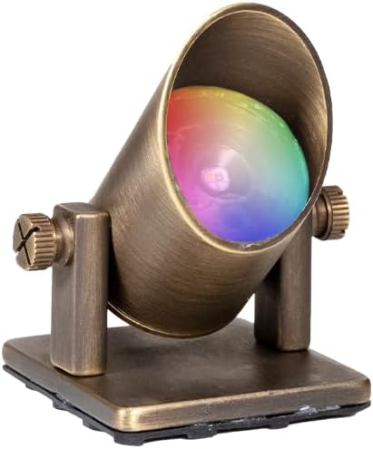 VOLT 12V 3W Color Changing RGBW IP68 Mini Brass LED Outdoor Underwater Light (Bronze) for Fountains & Ponds