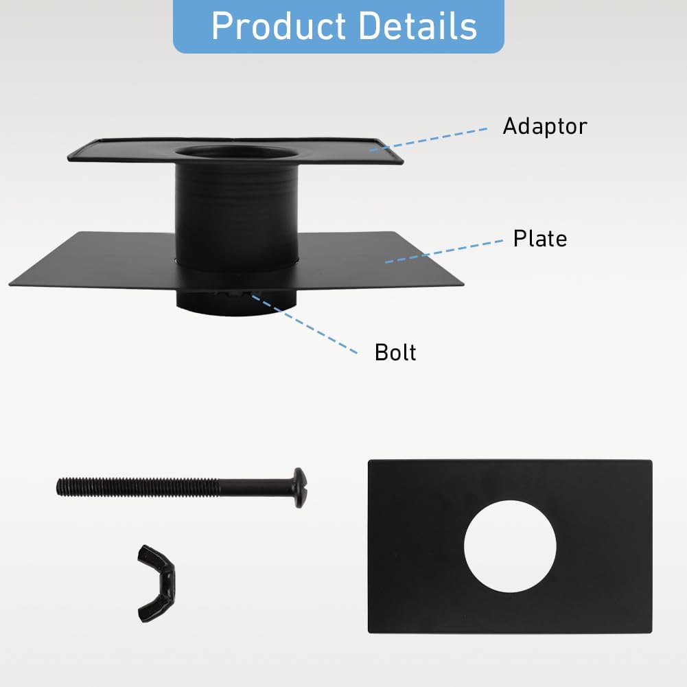 Rain Chain Gutter Adapter, Metal Rain Chain Adapter with Bolt Black Powder Coated Rust Resistant Rain Chain Gutter Installer for Rain Chain Outside Gutters Downspout Accessories