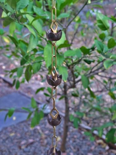 Nutshell Stores Lotus Rain Chain - 17 Feet