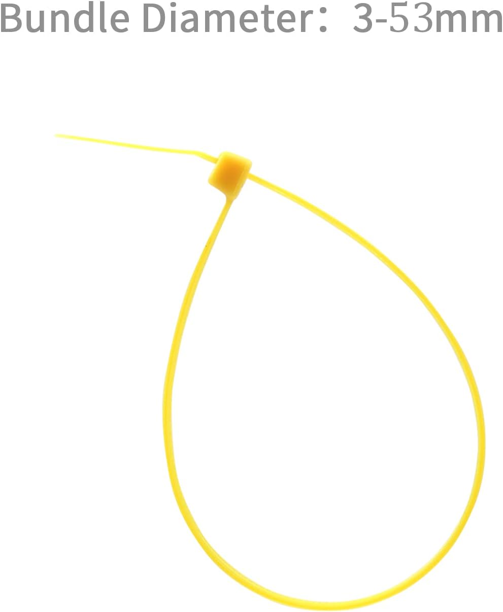 XINGO 1000 PCS Yellow Zip Ties 8 Inch, 60 LBS Tensile Strength, Self-Locking Nylon Plastic Nylon PA66 Wire Ties for Indoor and Outdoor Use