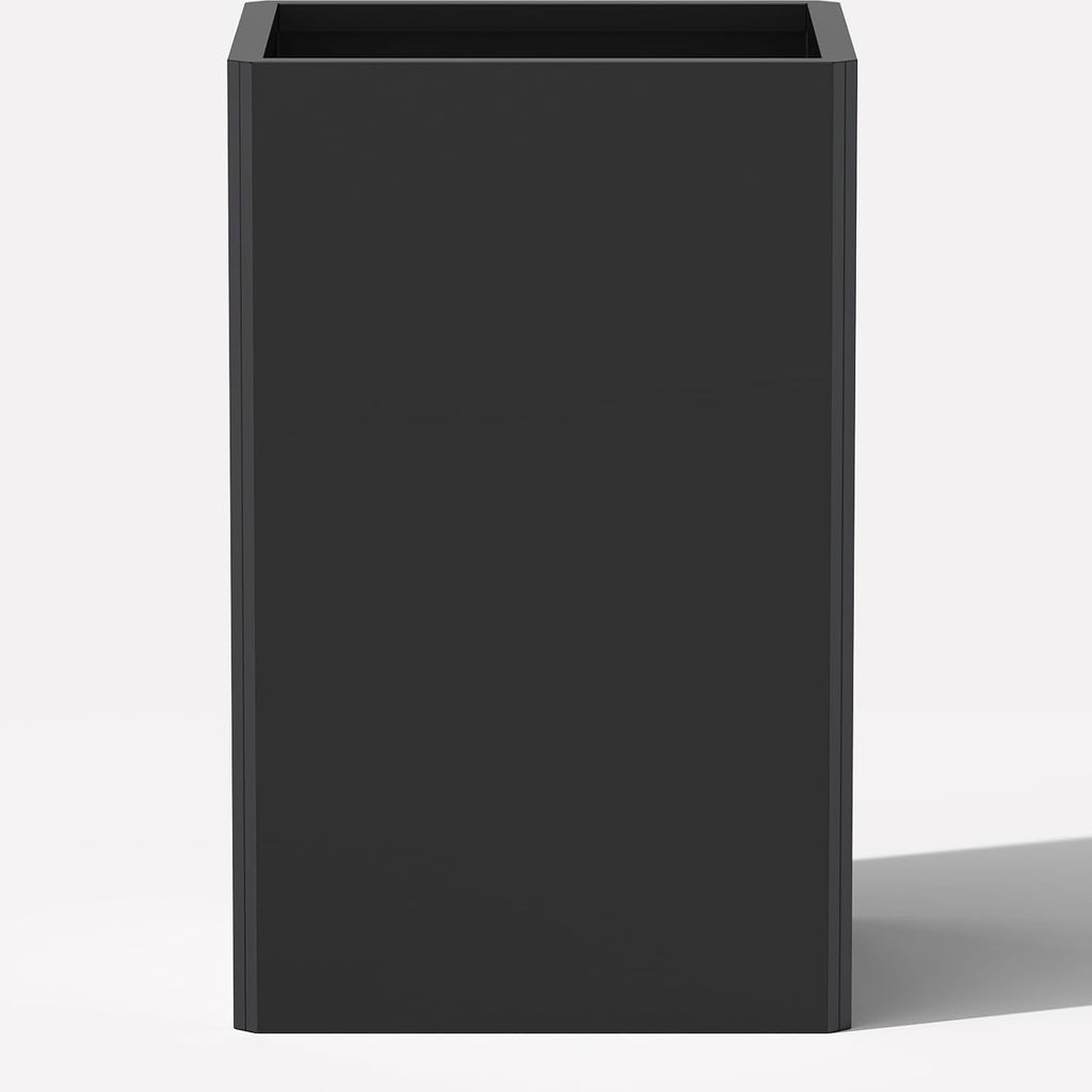 26" Tall Planters, Outdoor＆Indoor Black Planter Pots, Durable All-Weather Use with Drainage Holes, Large Planters Modern Décor for Porch, Patio, Backyard