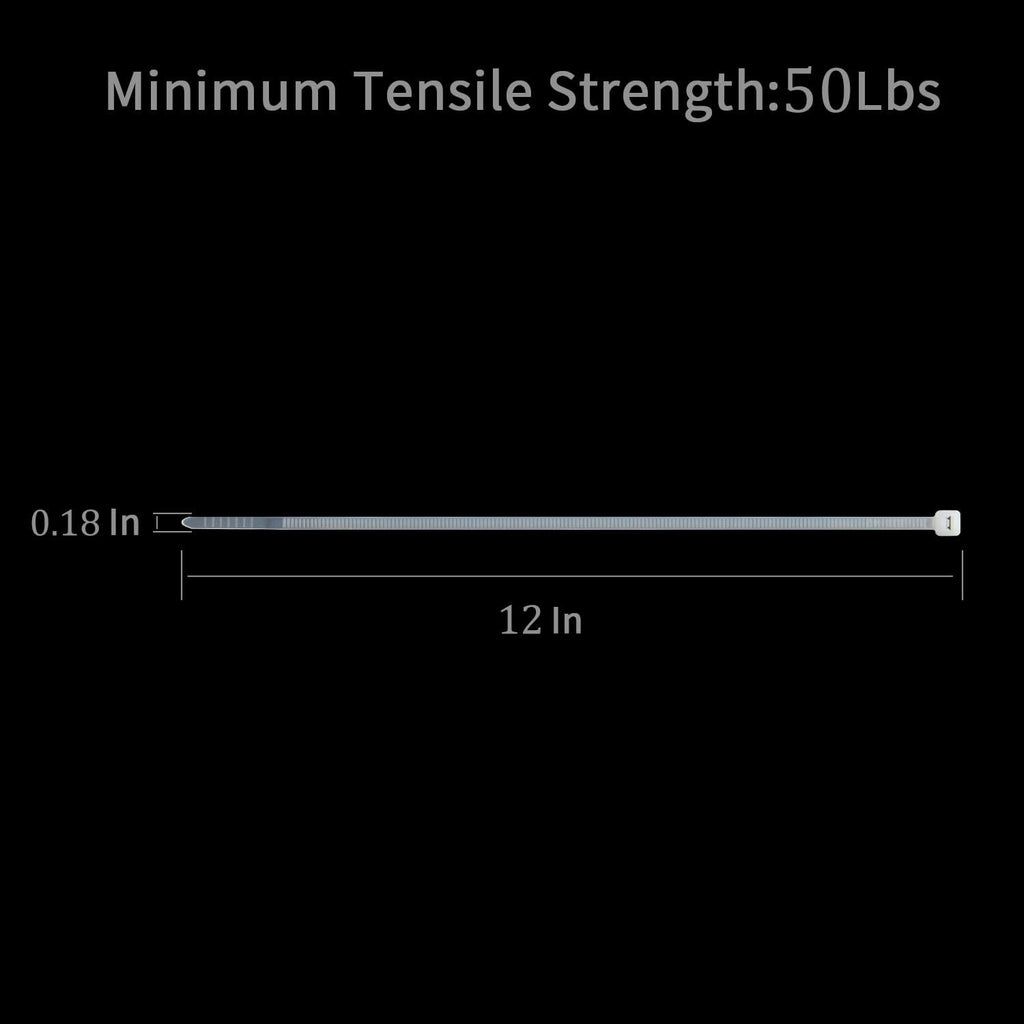 XINGO 1000 PCS White Zip Ties 12 Inch, 60 LBS Tensile Strength, Self-Locking Nylon Plastic Nylon PA66 Wire Ties for Indoor and Outdoor Use