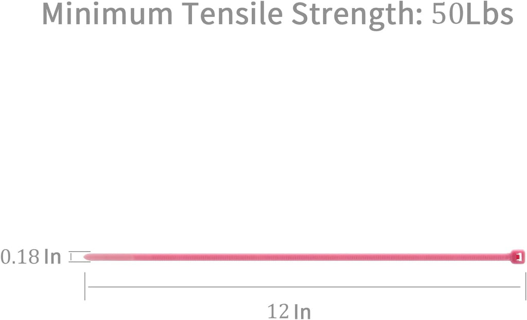 XINGO 1000 PCS Pink Zip Ties 12 Inch, 60 LBS Tensile Strength, Self-Locking Nylon Plastic Nylon PA66 Wire Ties for Indoor and Outdoor Use