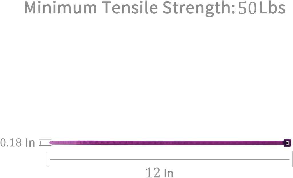 XINGO 1000 PCS Purple Zip Ties 12 Inch, 60 LBS Tensile Strength, Self-Locking Nylon Plastic Nylon PA66 Wire Ties for Indoor and Outdoor Use