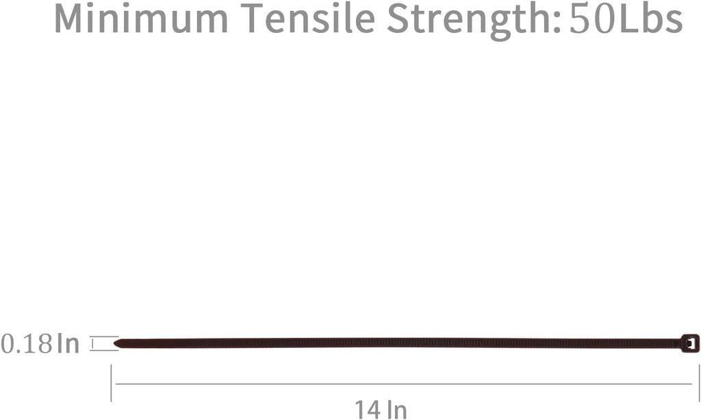 XINGO 100PCS Cable Zip Ties Heavy Duty, Premium Nylon Plastic Wire Ties with 50 Pounds Tensile Strength, Self-Locking Black Nylon Zip Ties for Indoor and Outdoor (14 inch, Brown)