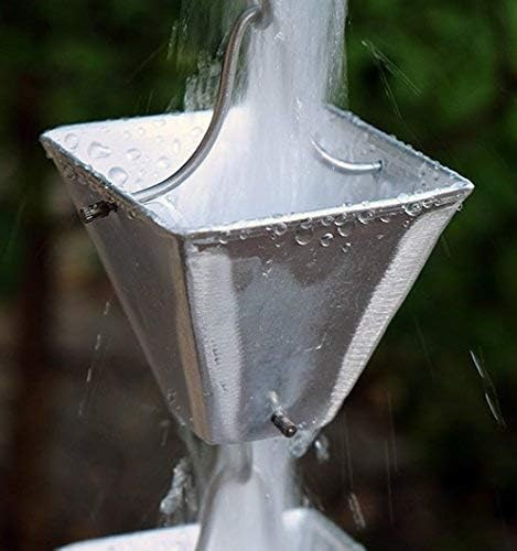 Nutshell Stores Medium Square Cups Rain Chain - Aluminum - 8 Feet