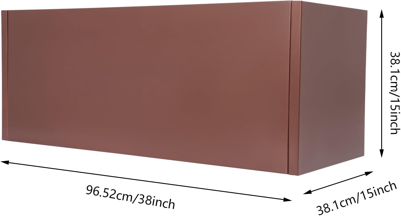 Steel Planter Box, 38" x 15" x 15" Rectangular Long Planter Metal Trough Box for Indoor Outdoor Tall Plants, Flowers or Shrubs (Coffee)