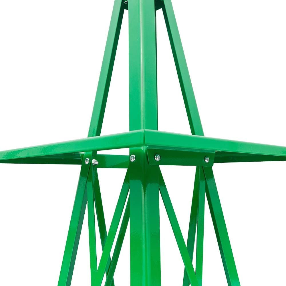 8FT Windmill for Yard Garden Decoration with Weather Vanes，Heavy Duty Outdoor Wind Mills, Large Metal Outdoor Windmill, Weather Resistant,Green