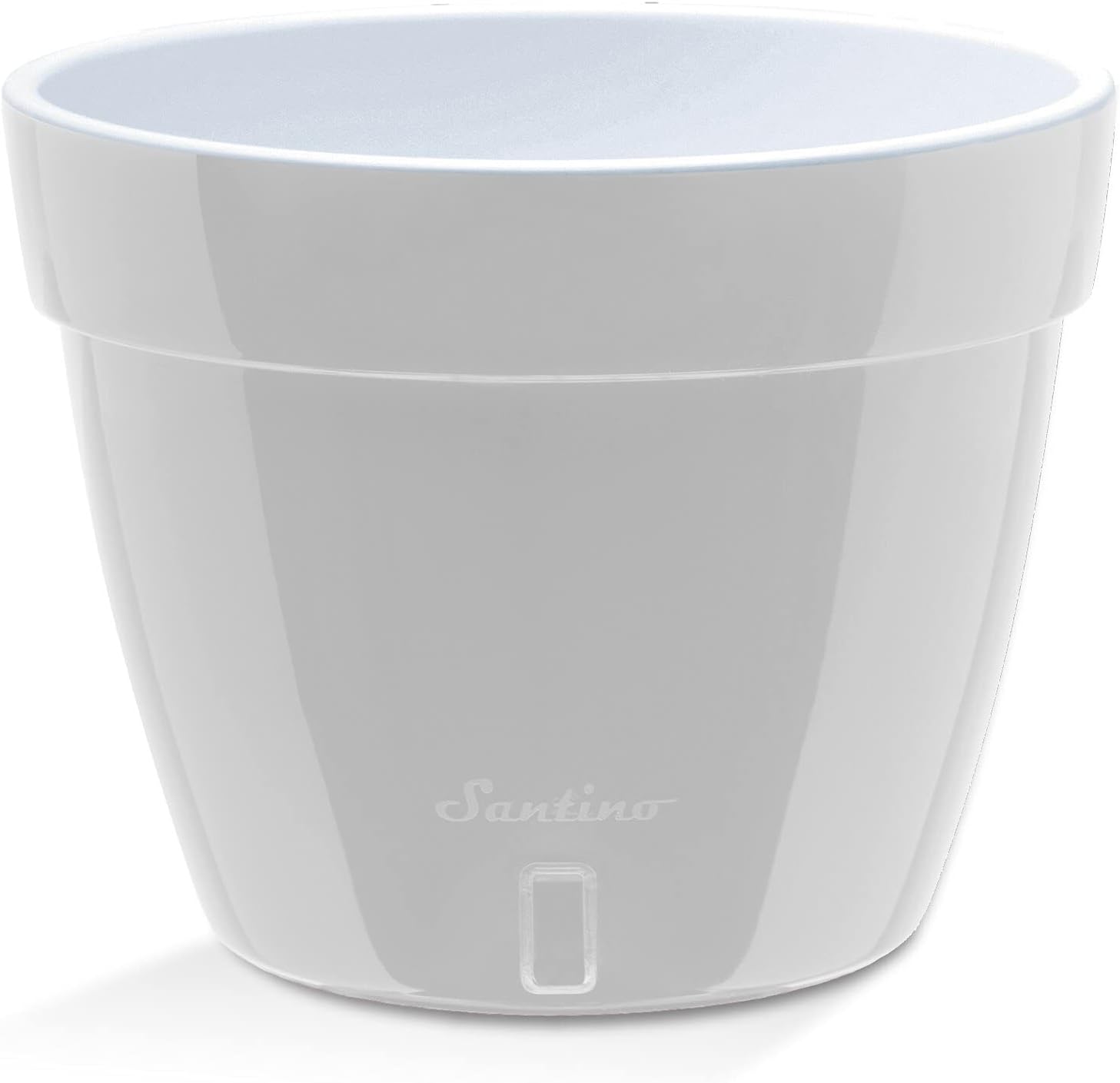 Santino ASTI 11.8 Inch Self Watering Planter GREY/WHITE for Indoor Plants - Premium Quality Modern Plastic Planter Pot w/ Water level Indicator for All House Herbs, Plants, African Violets and Dahlias