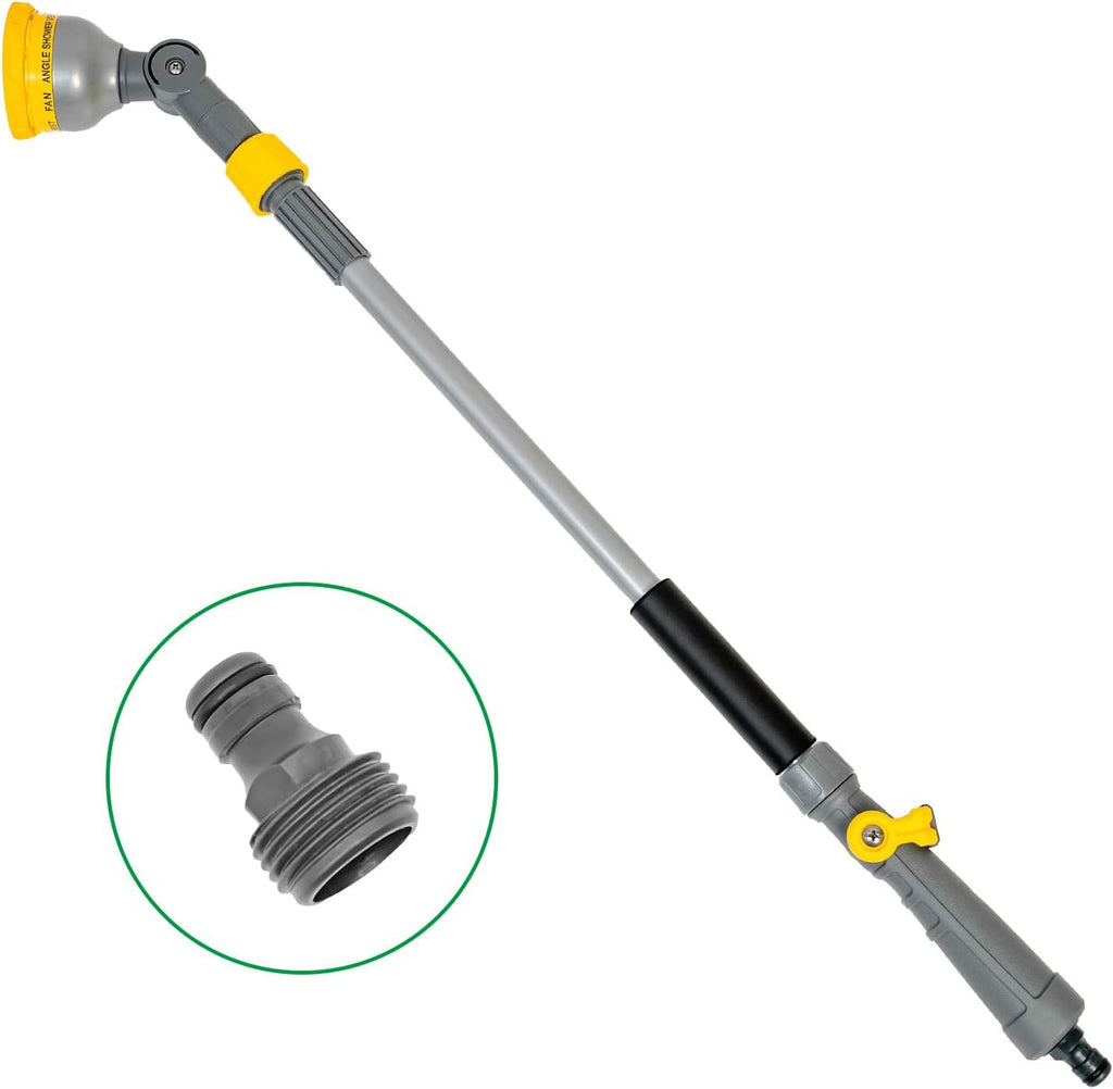 29”-43”Long Telescopic Tube Metal Watering Wand,Water Hose Sprayer Nozzle,180° Swivel Head|10 Spray Patterns|Flow Control, Perfect Garden Hose Wand to Water Hanging Baskets, Shrubs