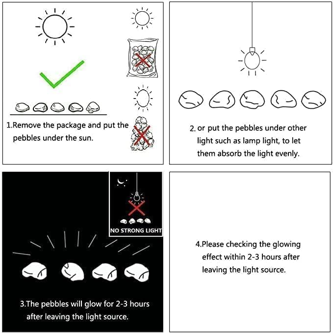 Party Zealot 2lb 400PCS Glow in The Dark Pebbles Stones for Indoor and Outdoor Walkways Garden Driveway Large Bag Powered by Light and Solar (Blue)