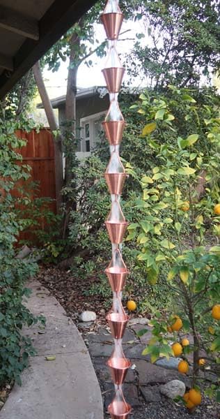 Nutshell Stores Steel Cups Rain Chain - Copper Plated - 13 Feet