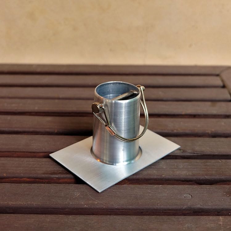 Nutshell Stores Medium Square Cups Rain Chain - Weathered Steel - 15 Feet