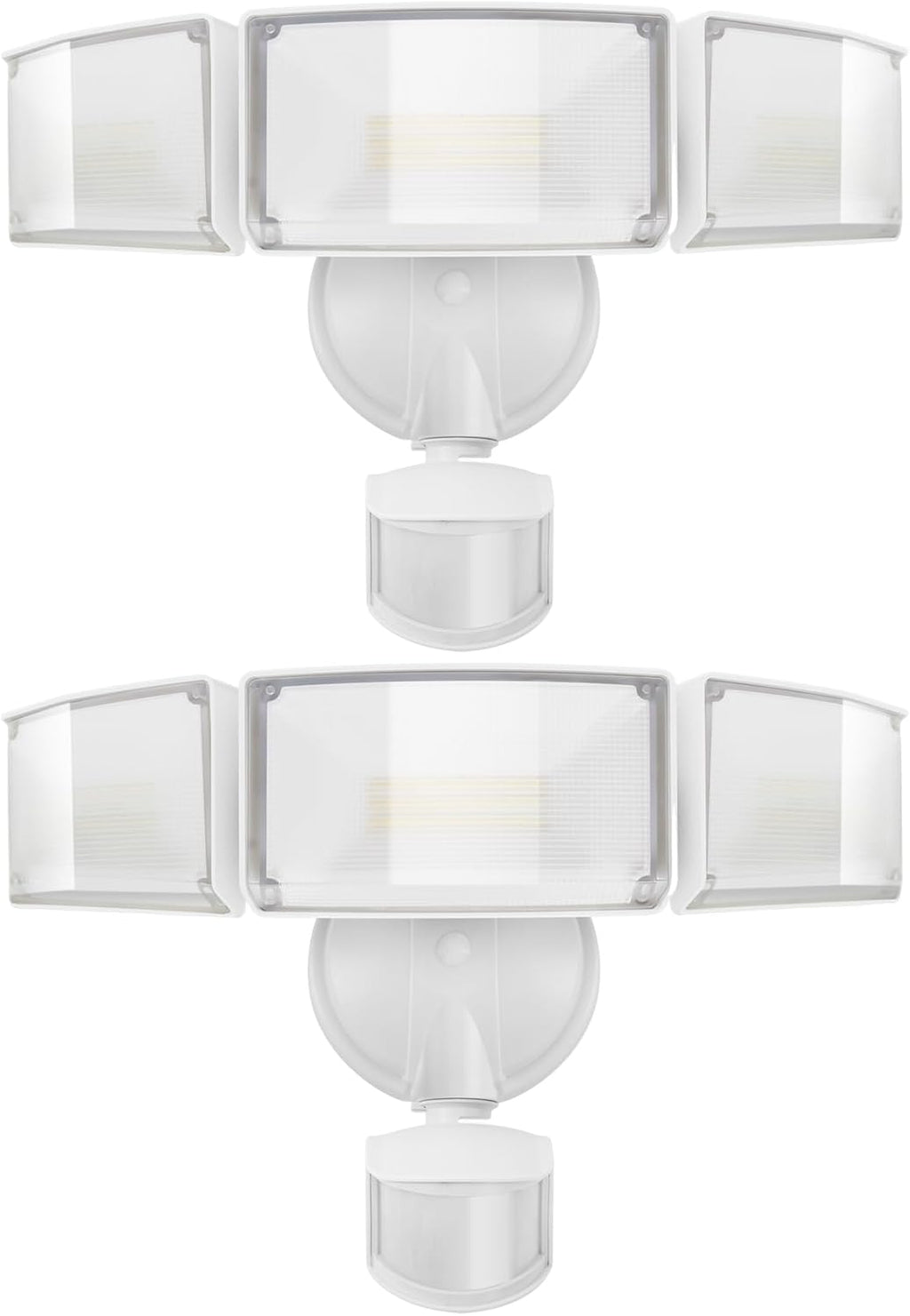 UME 2 Pack 5500LM LED Security Lights Motion Sensor Light Outdoor, 49W, 5000K Daylight, IP65 Waterproof, Dusk to Dawn, 3 Head Motion Detected Flood Light for Garage, Yard, Porch (White)