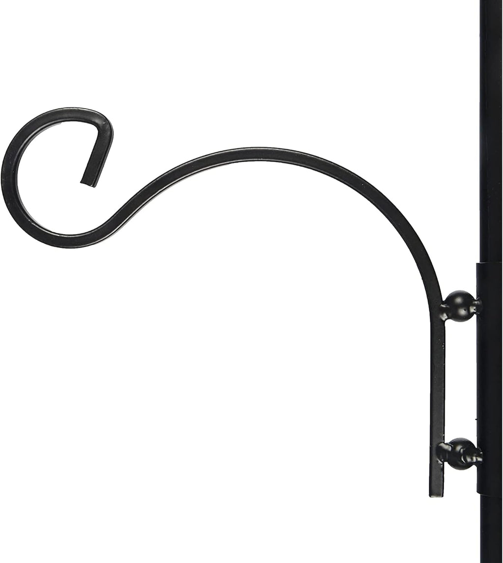 Ashman Deluxe Bird Feeding Station (1 Pack) Bird Feeders for Outside - Multi Feeder Pole Stand Kit with 4 Hangers, Bird Bath and 3 Prong Base for Attracting Wild Birds - 22 Inch Wide x 92 Inch Tall.