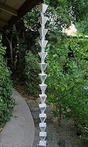 Nutshell Stores Medium Square Cups Rain Chain - Aluminum - 19 Feet