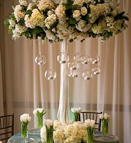 24 Pcs 3.15"/ 8cm Hanging Glass Tealight Holder Globe, Package Improved Plant Terrariums Glass Orbs Air Plants Tea Light Candle Holders, Home Decor Indoor Outdoor Garden (With 2 Holes, 20 Pcs + 4 Pcs)