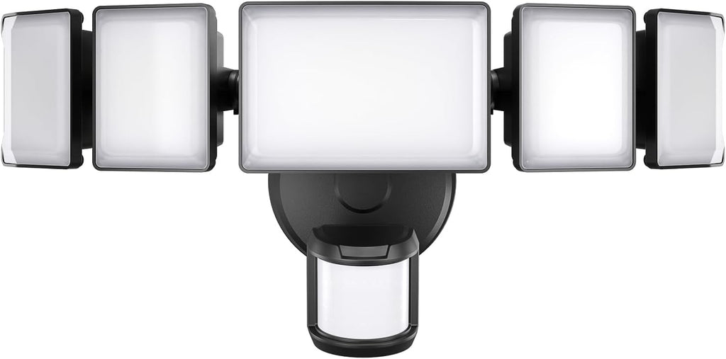 Olafus 100W Motion Sensor Outdoor Lights, 10000LM 6500K Daylight Flood Lights Outdoor Motion Sensor, Dusk to Dawn Outdoor Lighting, IP65 Waterproof Motion Detector Lights for Outside, Black