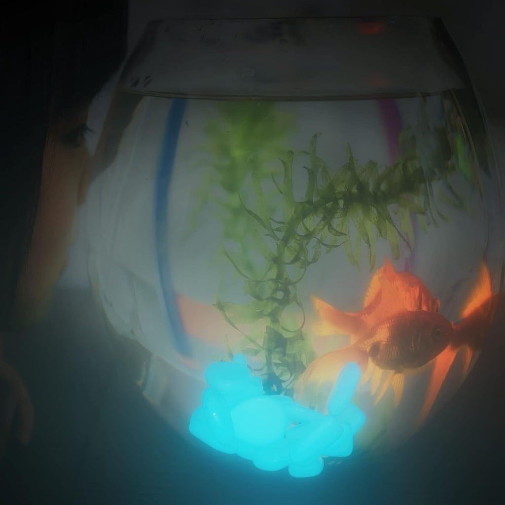 Glow in The Dark Rocks, Fairy Garden Decorations Stones, Outdoor Decor for Patio Stepping Stone Kit, Pebbles for Plants/Yard/Backyard/Fish Tank/Pool Stuff