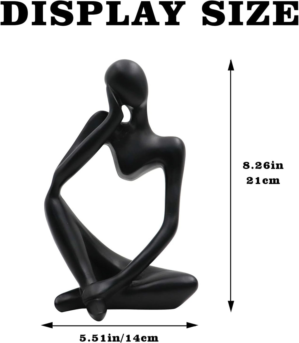 Thinker Statues and Sculptures, Resin Thinker Statue Ornaments, Abstract Style Sculptures, Housewarming Gifts, Housewarming Decorations, Living Room Dining Desk Decorations(Black Right, Large)