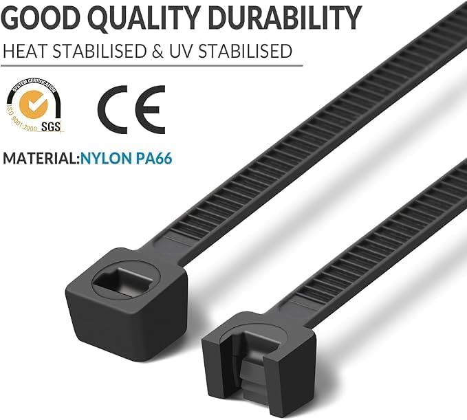 XINGO 8 Inch Brown Zip Ties Heavy Duty 100 Pack, 120 LBS Tensile Strength, Premium Nylon Cable Wire Ties, Self-locking Plastic Ties for Indoor and Outdoor Use