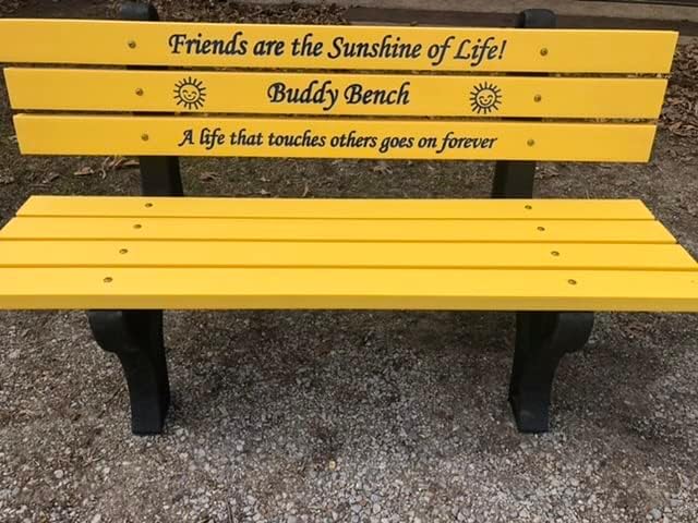 Memorial Park Bench with Color Filled epoxy Letters~Recycled Plastic~50 Year Plus Life
