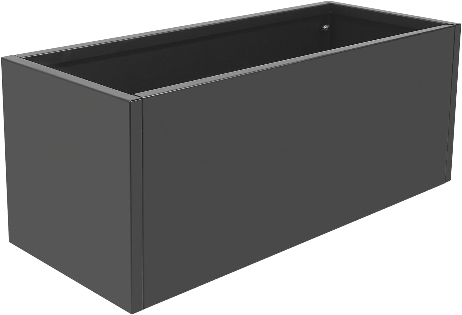 Steel Planter Box, 38" x 15" x 15" Rectangular Long Planter Metal Trough Box for Indoor Outdoor Tall Plants, Flowers or Shrubs (Gray)