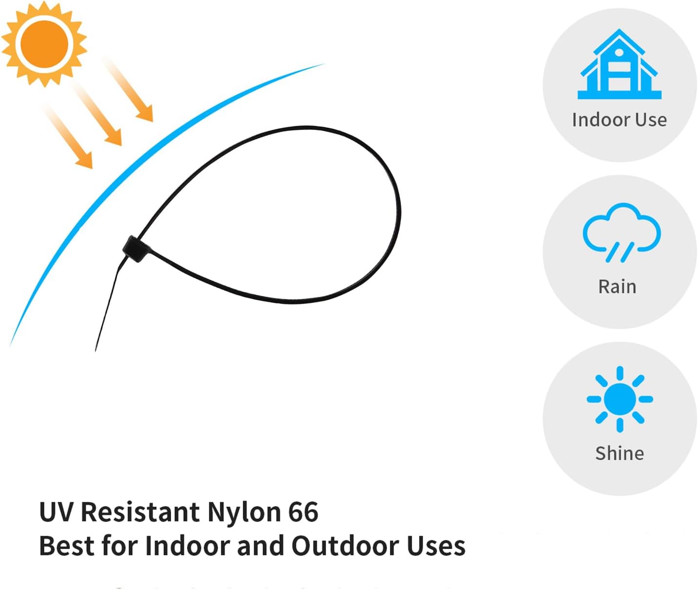 6 Inch Silver Zip Tie 1000 PCS, 18 Lbs - Small to Medium Zip Tie, Nylon PA66 UV Resistant Cable Tie for Indoor and Outdoor Use - Ideal for bundling and securing objects