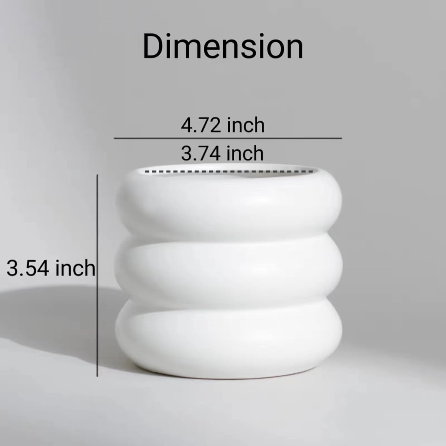 Ceramic Plant Pot Indoor, 4.7 Inch Flower Pot with Drainage Hole, Small Bubble Design Ceramic Planter for Home & Office Decor (White)