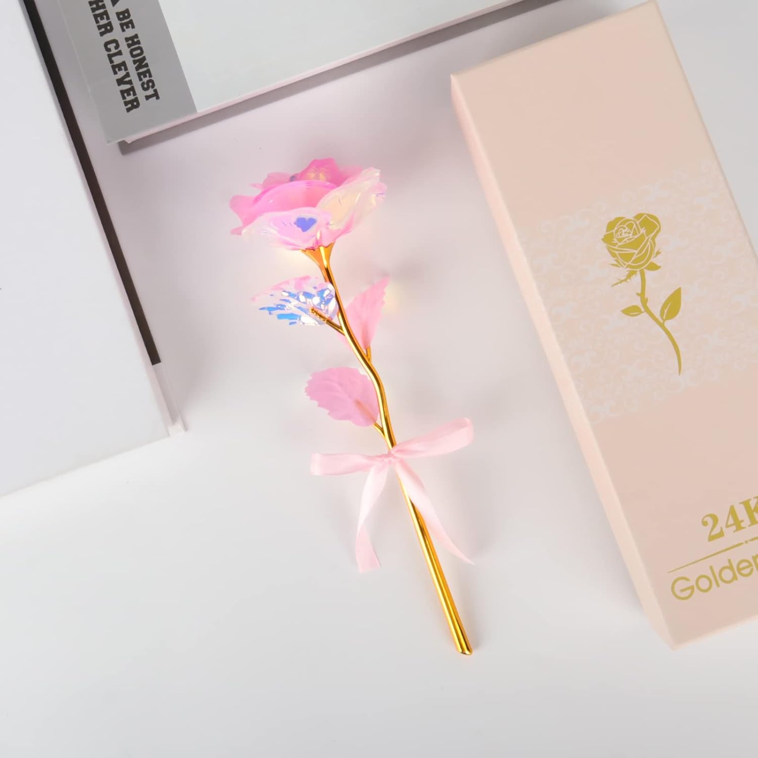 Mothers Day Mom Gifts for Women Birthday Gifts for Women Galaxy Rose Glass Flowers Forever Eternal Roses Artificial Flowers Gifts for Grandma Wife Daughter