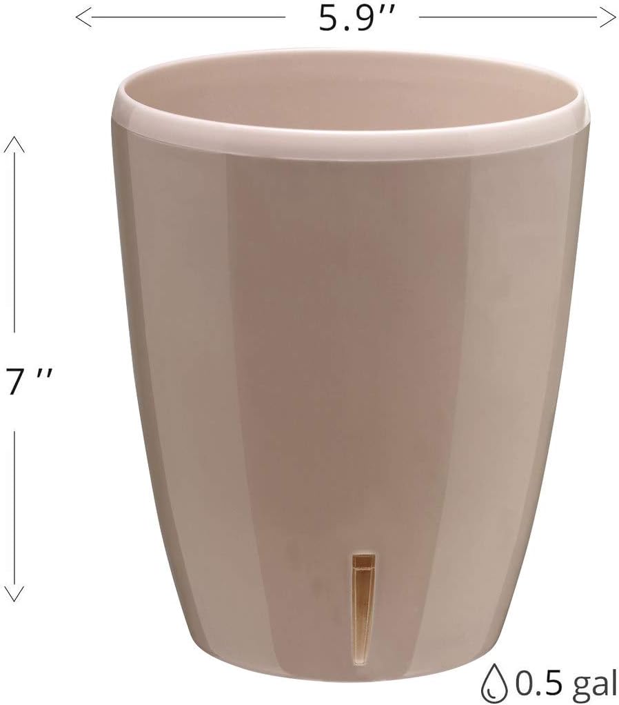 Santino 5.9 Inch ORCHIDEA Self Watering Pots for Orchids in Sand (Set of 3) - Decorative Wicking Planter with w/Great Aerification, Drainage and Water Level Indicator