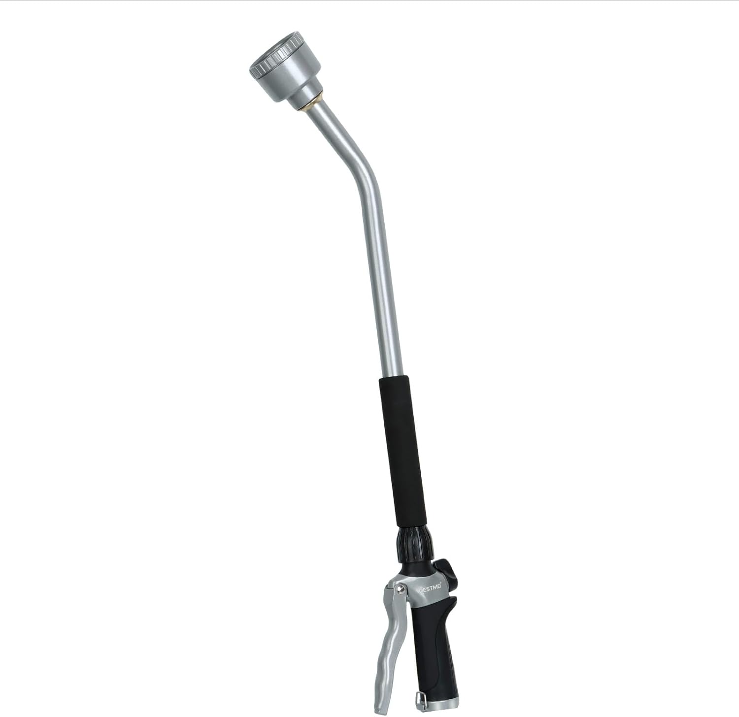 RESTMO Long Watering Wand, 24 Inches Gentle Soft Full Shower Sprayer Wand with Flow Control, Heavy Duty Metal Hose Wand for Hanging Baskets, Shrubs, Plants, Flowers, Garden and Lawn, Black