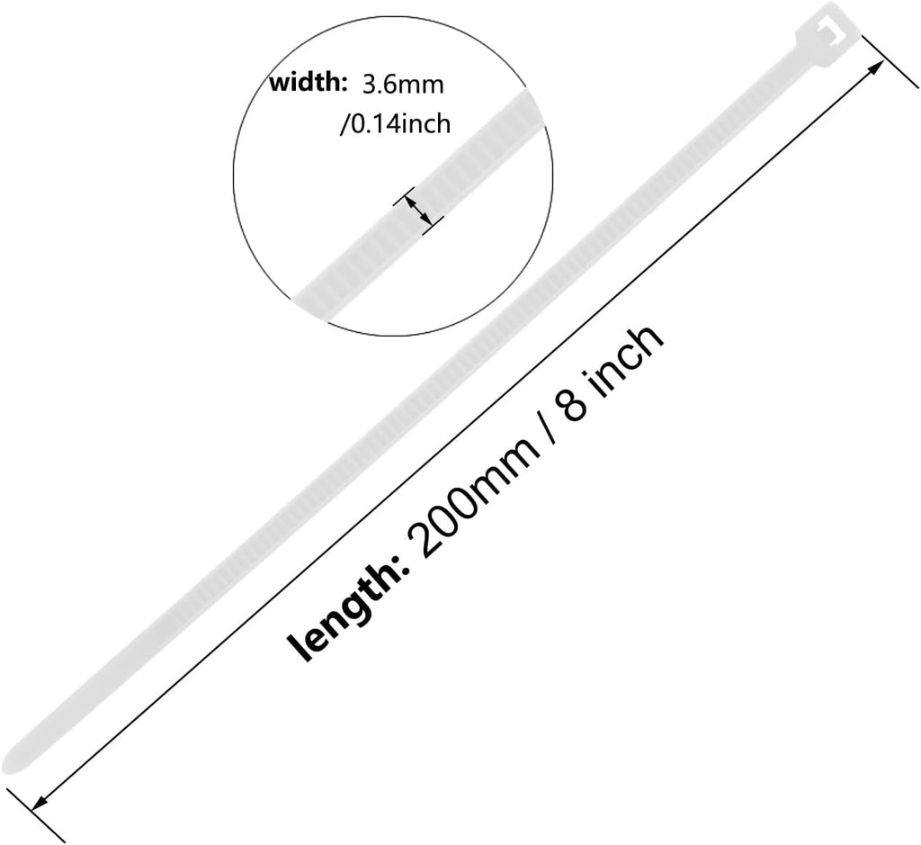 8 Inch Brown Zip Tie 1000 PCS, 40 Lbs - Small to Medium Zip Tie, Nylon PA66 UV Resistant Cable Tie Heavy Duty for Indoor and Outdoor Use - Ideal for bundling and securing objects