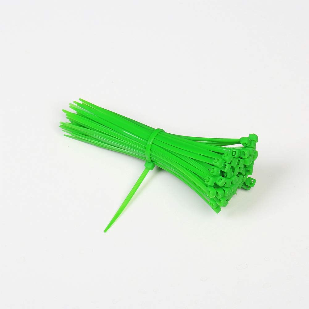4 Inch Green Zip Ties (100 Pieces) 18lb Strength, Nylon Cable Wire Ties