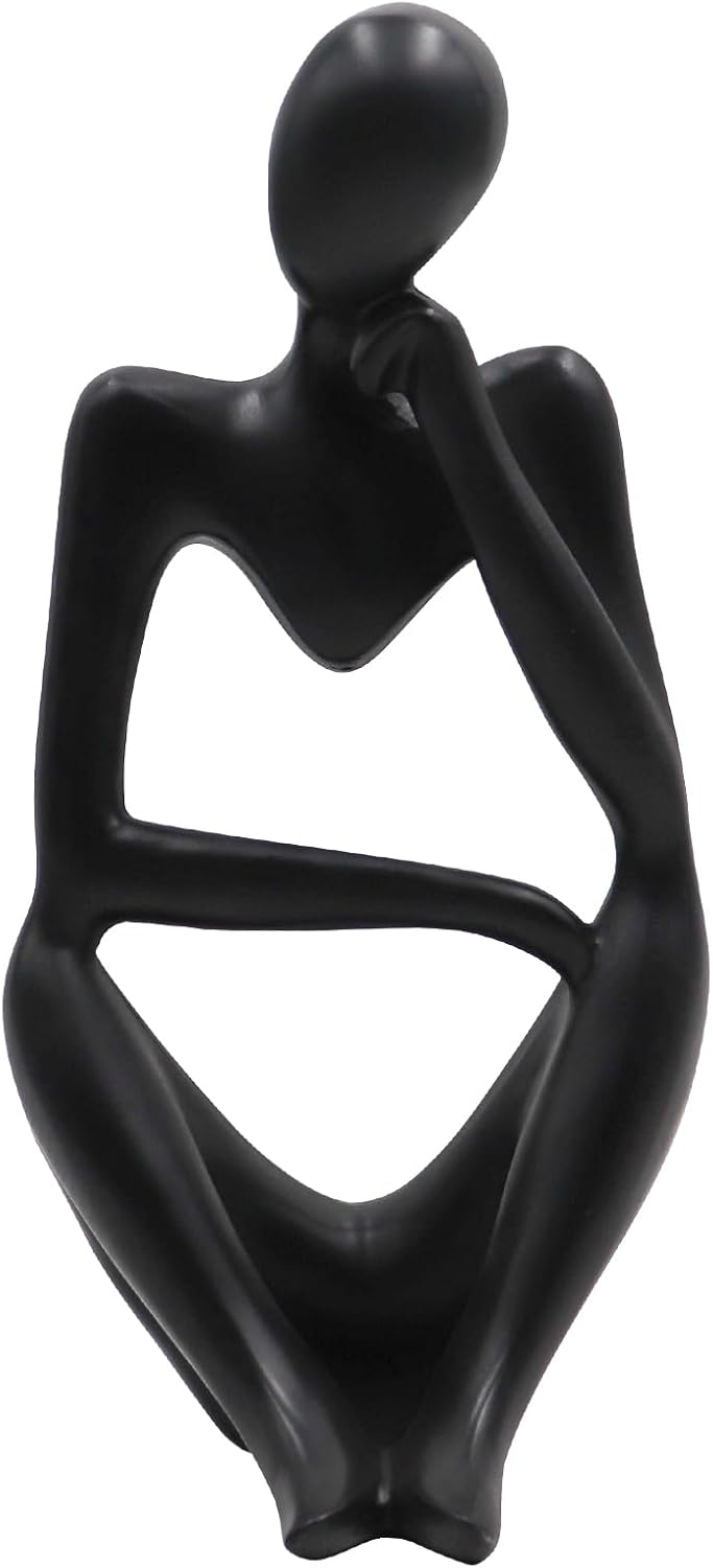 Thinker Statues and Sculptures, Resin Black Thinker Statue Ornaments, Abstract Style Sculptures, Housewarming Gifts, Housewarming Decorations, Living Room Dining Desk Decorations