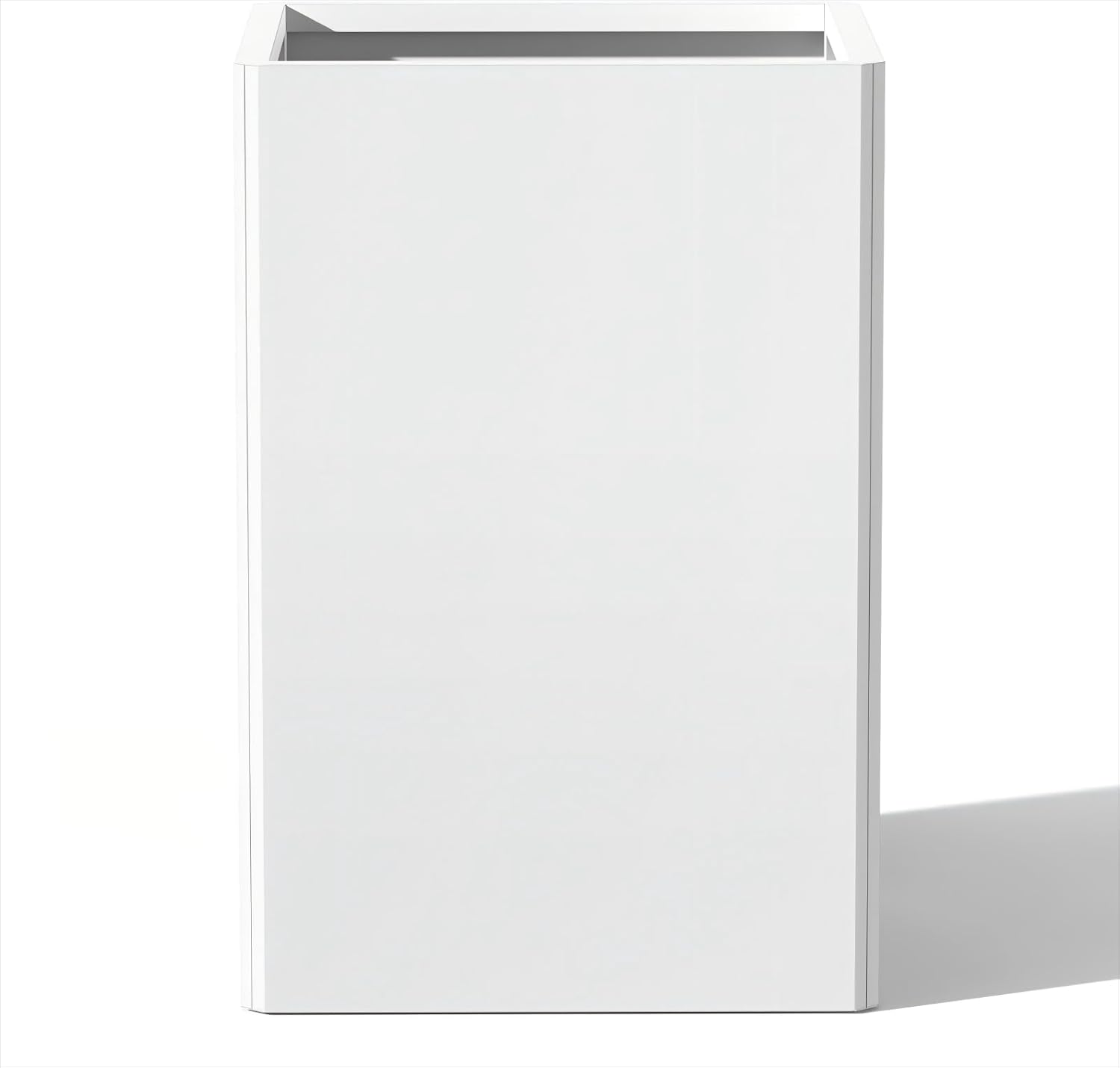 24 Inch Galvanized Steel Planter for Outdoor Plants, White Rectangle Outdoor Planters, Heavy Duty Flower Pot Modern Commercial Residential for Trees Patio Deck Yard Garden