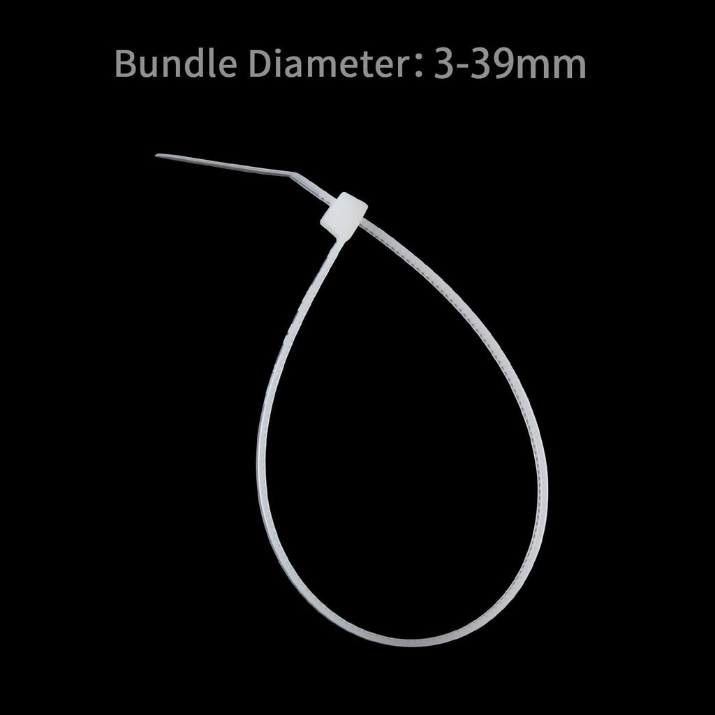 XINGO 100PCS Cable Zip Ties Heavy Duty, Premium Nylon Plastic Wire Ties with 50 Pounds Tensile Strength, Self-Locking Black Nylon Zip Ties for Indoor and Outdoor (6 inch, White)