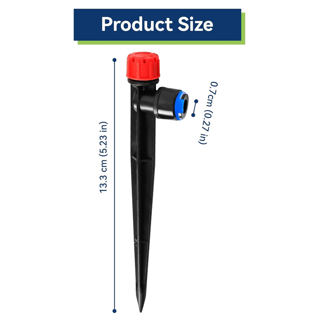 10PCS 1/4 inch Tubing Drip Irrigation Vortex Emitters,360 Degree Drip Emitter Sprayer with Stake, Irrigation Dripper Sprinklers for Drip Irrigation System.