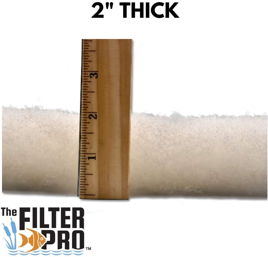 Beige Coarse Filter Media, 2" Thick, 16" x 56" Roll, Perfect for Aquariums, Ponds or Water Gardens, Made in USA