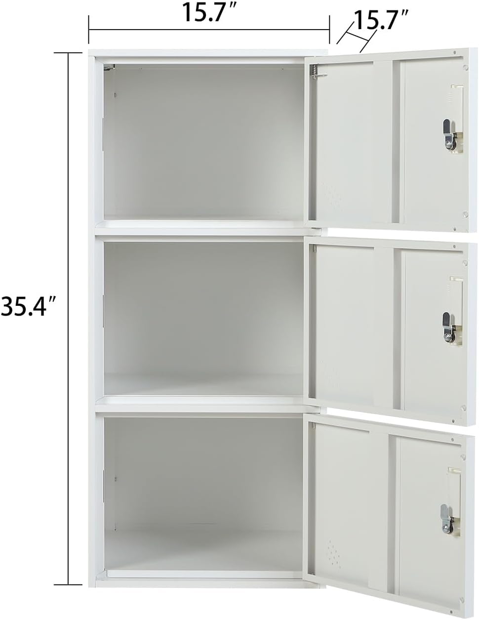9 Door Metal Storage Locker Cabinet for Office, Home, Gym, School, Steel Cabinet to Storage File, Toys, Shoes and Sports Equipment, Locker Organizer for Gym Office Bedroom (3 Door, White)