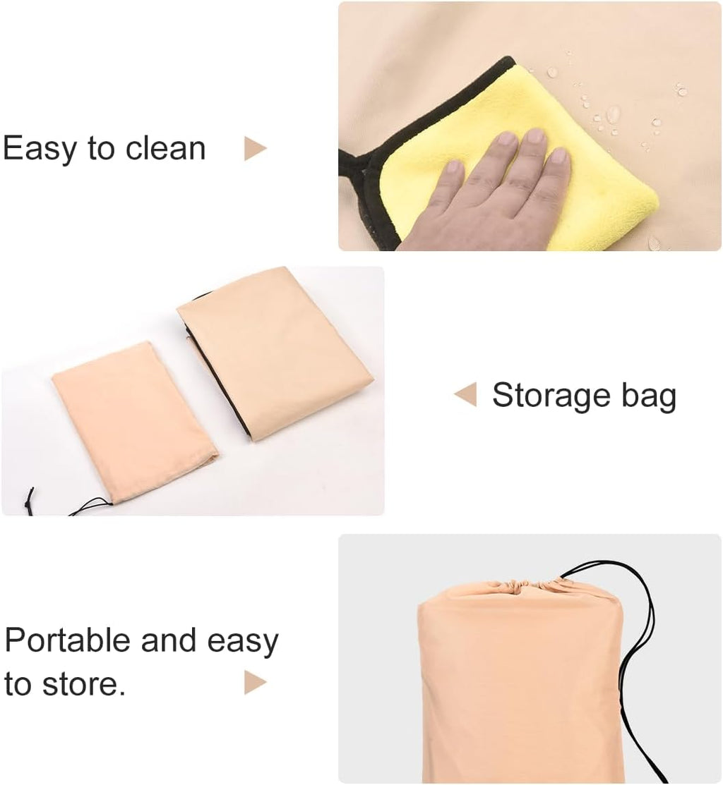 Vailge Patio Heater Covers with Zipper and Storage Bag,Heavy Duty 600D Oxford Waterproof Outdoor Heater Cover Wind Resistant Dustproof UV Resistant,Beige&Brown,89'' Height x 33" Dome x 19" Base,2 Pack